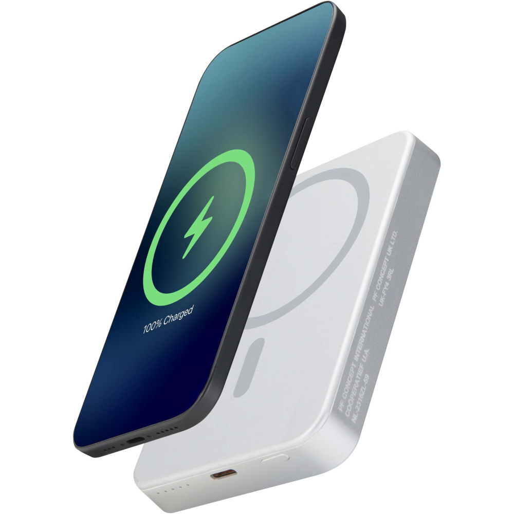 Logo trade liikelahja kuva: Avis 10 000 mAh magneettinen varavirtalähde RCS kierrätetystä alumiinista 