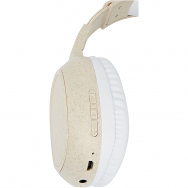 Logotrade firminės dovanos nuotrauka: Riff kviečių šiaudų Bluetooth® ausinės su mikrofonu