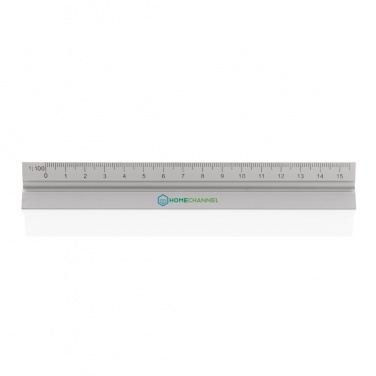 Logotrade reklaminės dovanos nuotrauka: 15 cm. Aliuminio trikampė liniuotė
