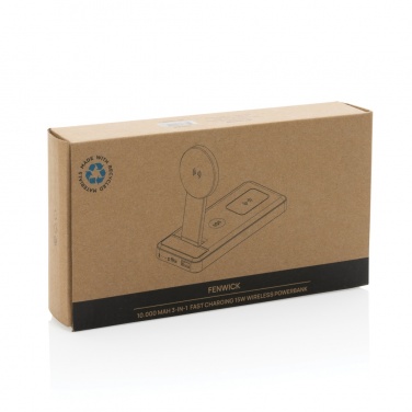 Logotrade reklaminiai produktai nuotrauka: Fenwick RCS perdirbto plastiko 10000mah 3 viename greitas maitinimo blokas