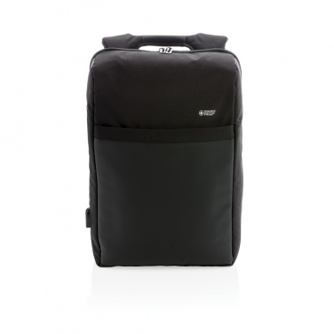 Logotrade reklaminiai produktai nuotrauka: Swiss Peak 15" nuo vagystės RFID ir USB kuprinė be PVC