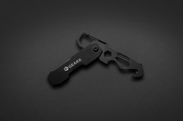 Logotrade firminės dovanos nuotrauka: Sulankstomas „Gear X“ kasdienio naudojimo įrankis su karabinu ir siuntų pjaustytuvu