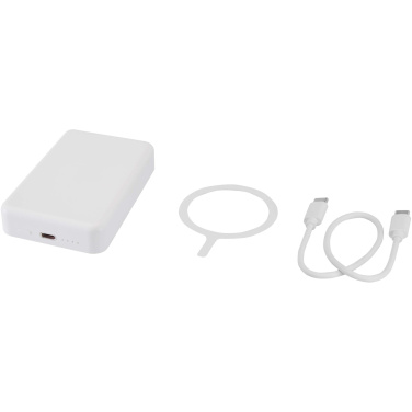 Logotrade dovana nuotrauka: „Acrab“ 10 000 mAh 15 W magnetinė belaidė išorinė baterija su 20 W PD – pagaminta iš perdirbto plastiko