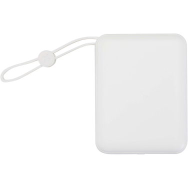Logotrade dovana nuotrauka: „Acrux“ 10 000 mAh 35 W planšetinio kompiuterio išorinė baterija su integruotu C tipo laidu – pagaminta iš perdirbto plastiko