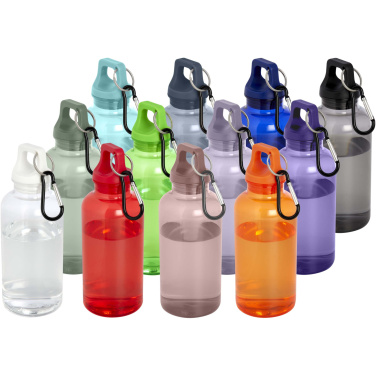 Logotrade firminės dovanos nuotrauka: Oregono 400 ml RCS sertifikuotas perdirbto plastiko vandens butelis su karabinu