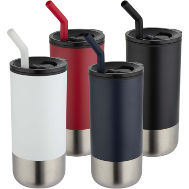 Logotrade dovana nuotrauka: „Grayson“ 480 ml RCS perdirbtos medžiagos termo stiklinė su šiaudeliu