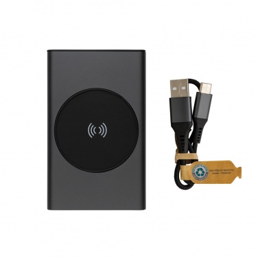 Logotrade Ideja dāvanas foto: Terra RCS pārstrādāta alumīnija 5000 mAh jaudas banka 5W bezvadu