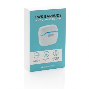 Logotrade biznesa dāvanas foto: TWS austiņas UV-C sterilizējošā uzlādes maciņā