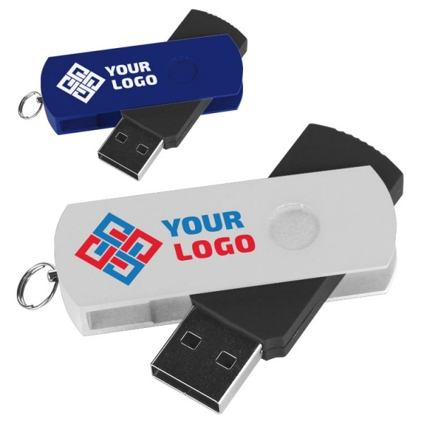Logotrade korporatīvās dāvanas foto: Metāla un plastmasas USB zibatmiņa