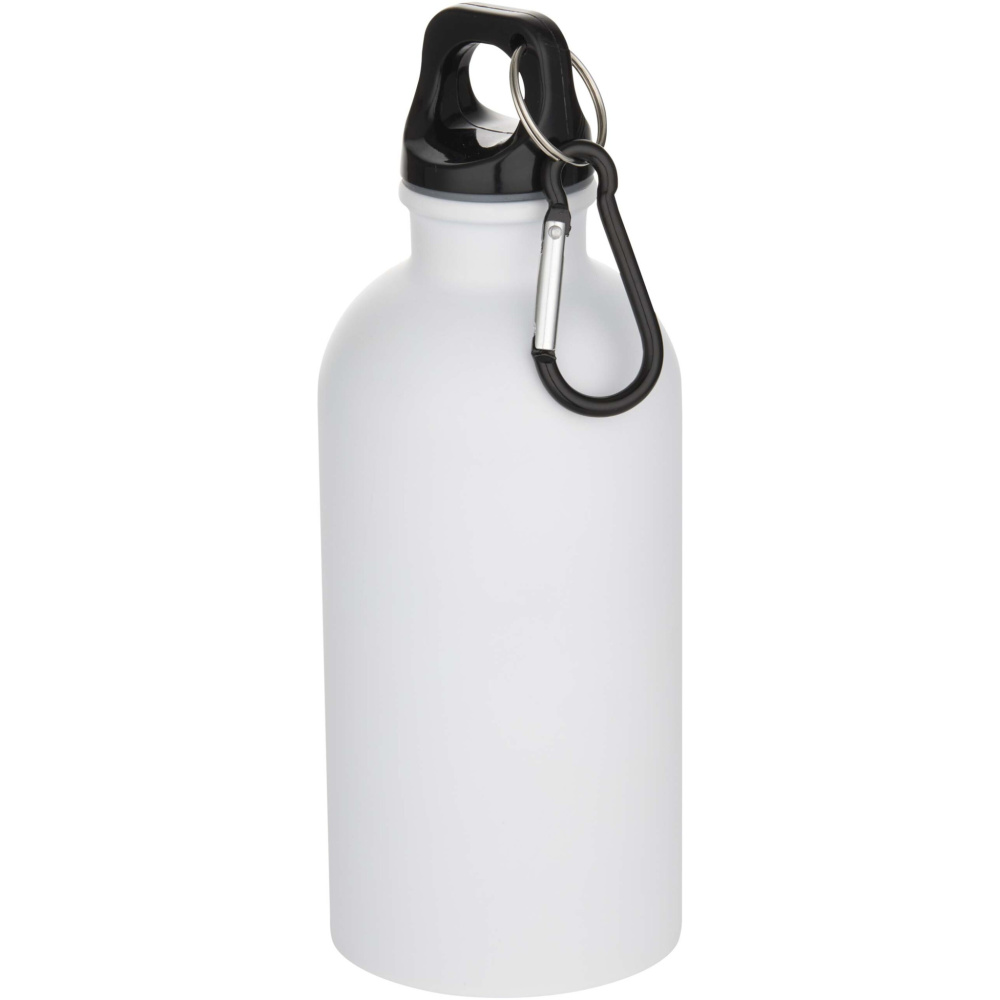 Logotrade logo dāvanas foto: Oregon 400 ml matēta RCS pārstrādāta viensienas nerūsējošā tērauda ūdens pudele ar karabīni