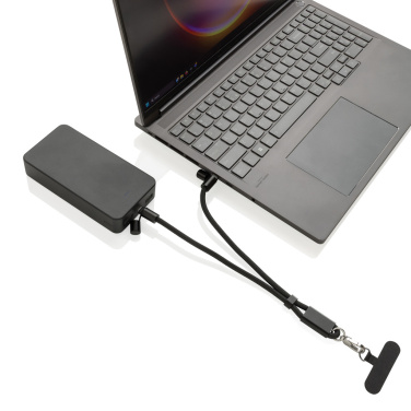 Logotrade dāvanas foto: LoopAmp RCS RPET regulējama telefona siksniņa ar 60 W kabeli