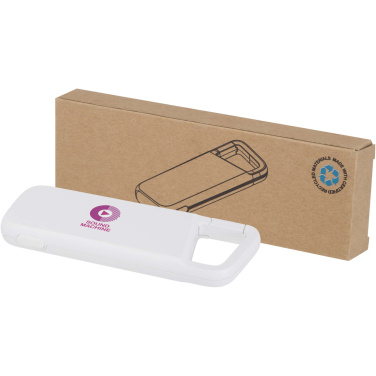 Logotrade Ideja dāvanas foto: Alkes 5000 mAh 12W ūdensizturīgs pārnēsājamais akumulators no pārstrādātas plastmasas ar karabīni
