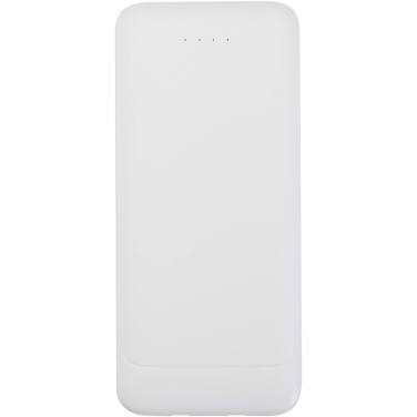 Logotrade biznesa dāvanas foto: Adhil 10.000 mAh 10W pārstrādātas plastmasas pārnēsājamais akumulators ar 2 iebūvētiem kabeļiem