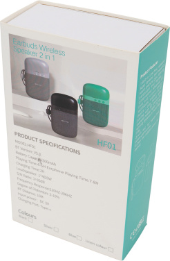 Logotrade dāvanas foto: Bluetooth skaļrunis HF01 ar iebūvētiem austiņām 2 vienā