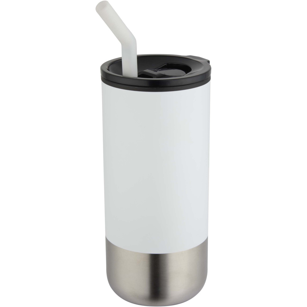 Logotrade ziemassvētku dāvanas foto: Grayson 480 ml RCS pārstrādāta termokrūze ar salmiņu