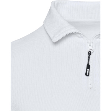 Logotrade korporatīvās dāvanas foto: Zeus garpiedurkņu unisex polo krekls ar pusrāvējslēdzēju