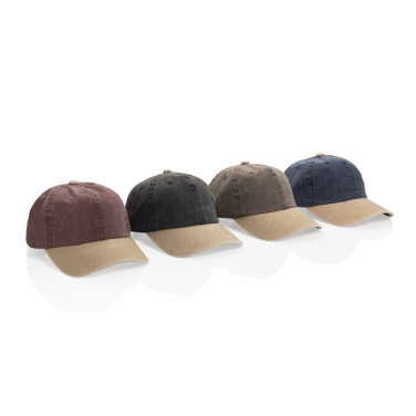 Logotrade korporatīvās dāvanas foto: BEAU AWARE™ Mazgāta 6 paneļu 270 g/m² kokvilnas tvīla divtoņu cepure