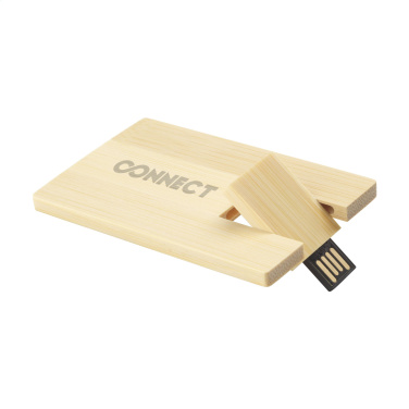 Лого трейд pекламные cувениры фото: Кредитная карта USB Bamboo 32 ГБ