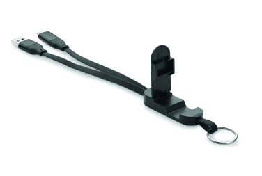 Логотрейд pекламные продукты картинка: 60W cable keyring recycled ABS