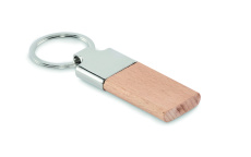Key ring with rubber wood