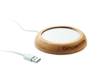 Логотрейд pекламные cувениры картинка: Bamboo mug warmer with USB