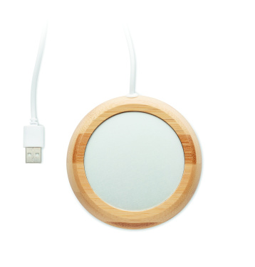 Лого трейд pекламные cувениры фото: Bamboo mug warmer with USB