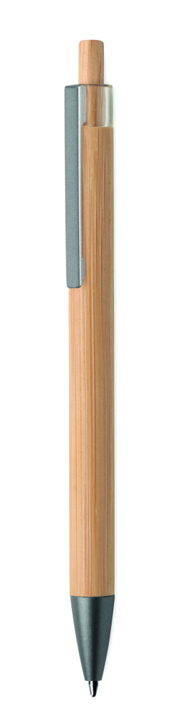 Лого трейд бизнес-подарки фото: Push button bamboo pen
