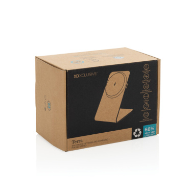 Логотрейд бизнес-подарки картинка: Магнитная подставка для телефона с беспроводной зарядкой Terra Aluminum мощностью 15 Вт