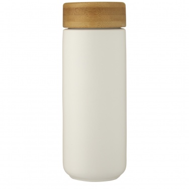 Logotrade profilprodukter bild: Lumi 300 ml keramisk termos med lock i bambu