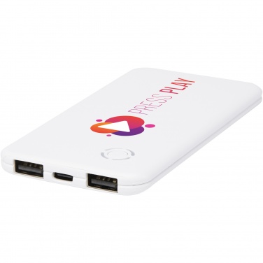 Logotrade kampanjprodukter bild: Slender 4 000 mAh tunn dubbel powerbank