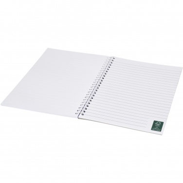 Logotrade kampanjprodukter bild: Desk-Mate® spiralbunden A5-anteckningsbok med tryckt baksida