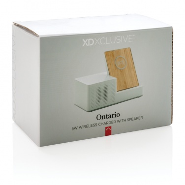 Logotrade profilreklam bild: Ontario 5W trådlös laddare med högtalare