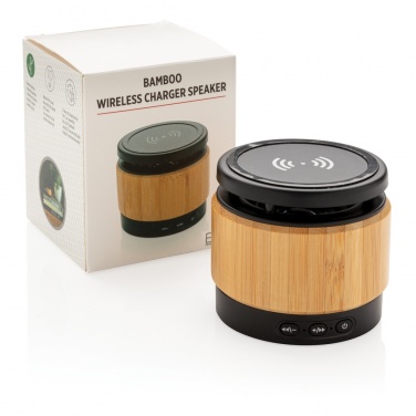 Logotrade profilreklam bild: Bambu trådlös högtalare och laddare