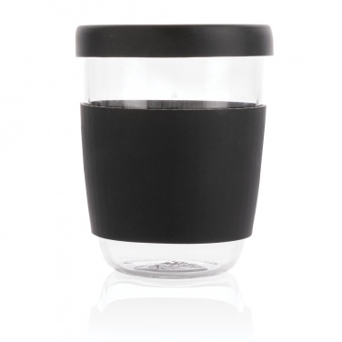 Logotrade reklamprodukter bild: Ukiyo borosilikatglas med silikonlock och sleeve