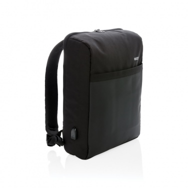 Logotrade kampanjprodukter bild: Swiss Peak 15" stöldskyddad RFID & USB-ryggsäck, PVC-fri