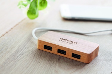 Logotrade presentreklam bild: USB hub bambu