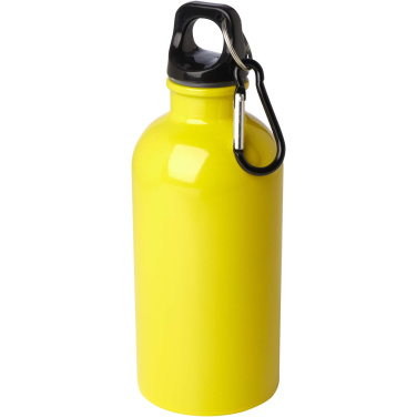 Logotrade profilprodukter bild: Oregon 400 ml vattenflaska i RCS-certifierat rostfritt stål med enkelvägg och karbinhake