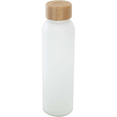 Logotrade profilprodukter bild: Lume 500 ml matt glasflaska av silikatglas med bambulock