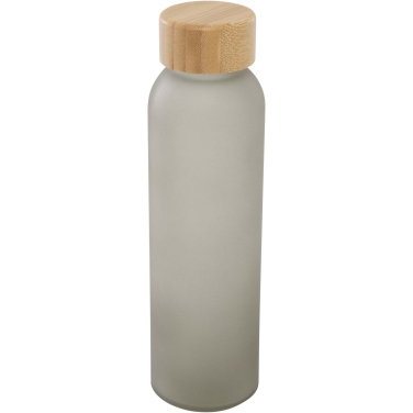 Logotrade reklamprodukter bild: Lume 500 ml matt glasflaska av silikatglas med bambulock