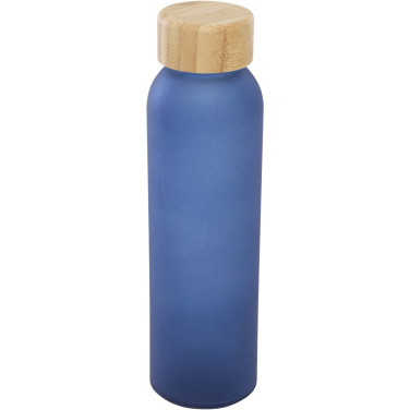 Logotrade profilprodukter bild: Lume 500 ml matt glasflaska av silikatglas med bambulock