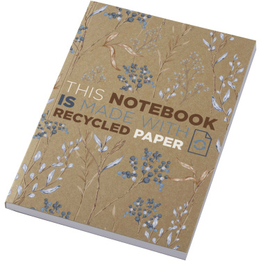 Logotrade profilreklam bild: Novella Austen A5 anteckningsbok med återvunnet mjukt omslag med kraftpapper, 100 ark