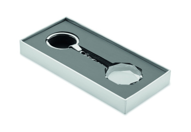 Logotrade kampanjprodukter bild: Rund nyckelring i glas