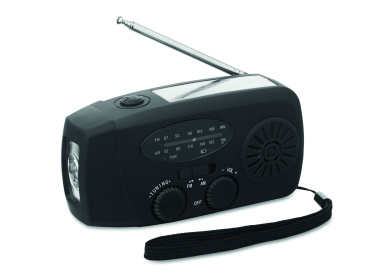 Logotrade profilreklam bild: Bärbar radio med LED-ficklampa