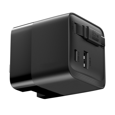 Logotrade profilprodukter bild: Urban Vitamin Mendocino 65W GaN-laddare med utdragbar kabel