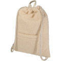 Bear ryggsäck med dragsko av GRS-certifierat återvunnet sherpa-material, 9 l, Naturlig
