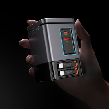 Logotrade reklamprodukter bild: Urban Vitamin Sacramento 105WGAN laddare med utdragbara kabl