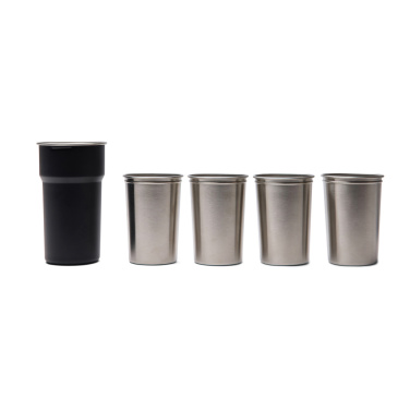 Logotrade presentreklam bild: VINGA Parks RCS återvunnet stål mugg, 4 st, 250 ML