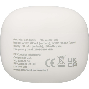 Logotrade profilprodukter bild: Alterf True Wireless Bluetooth®-öronsnäckor av återvunnen plast med öronproppar av silikon