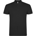 Star kortärmad pikétröja för herr, Svart